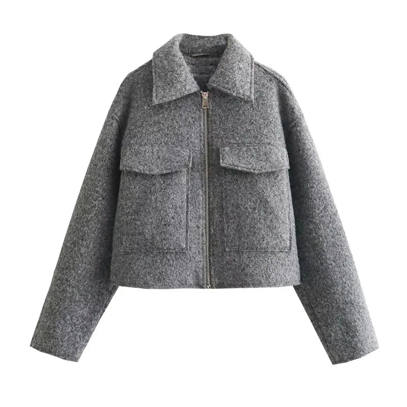 Ull Cropped Jacket Dam - Normal passform - Extra varm - Essential Elegance