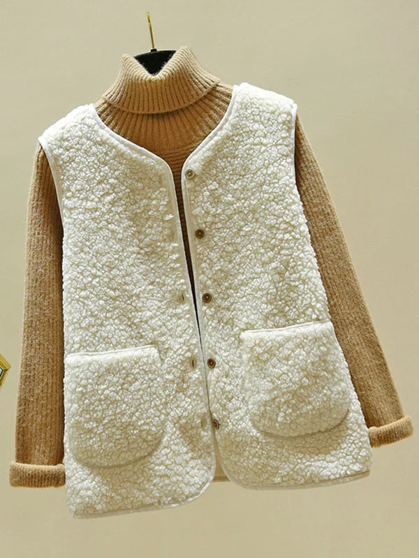 Varm ärmlös lammullsväst Dam - Normal passform - Belle Couture - FP 11 - Essential Elegance