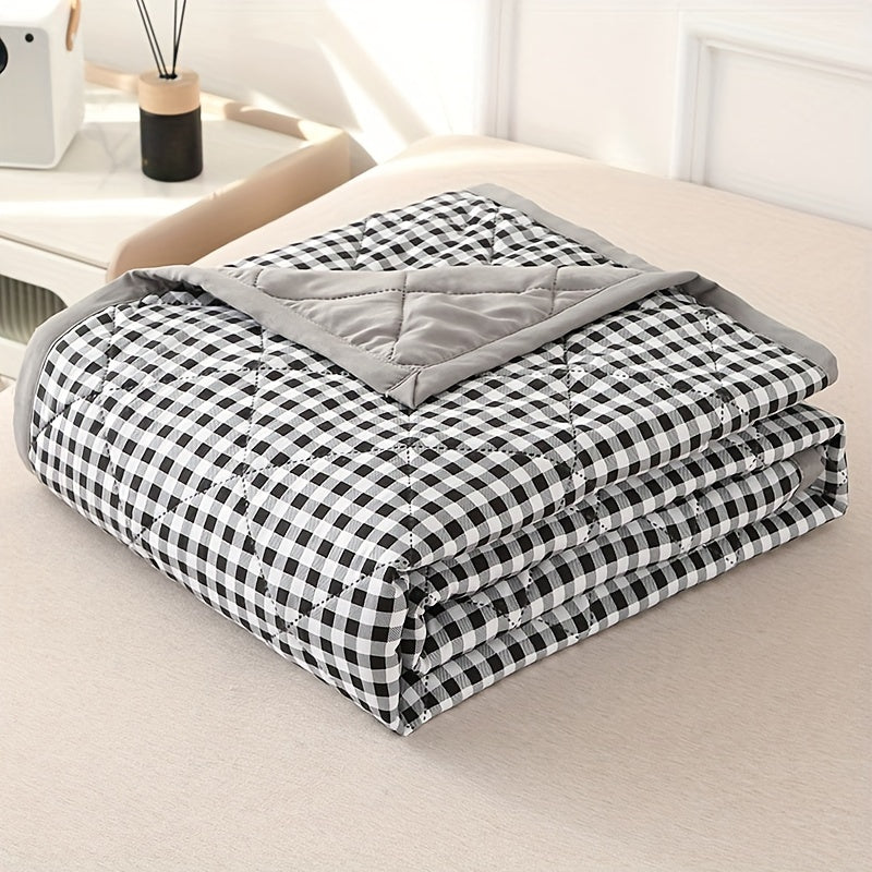 Preppy Style Plaid Sommar Quilt | Lätt quiltat överkast - Lämplig för alla årstider