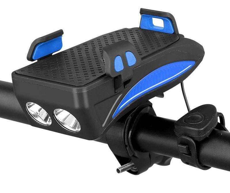 FietsPro��� 4-i-1 telefonhållare, Powerbank, lampor och horn