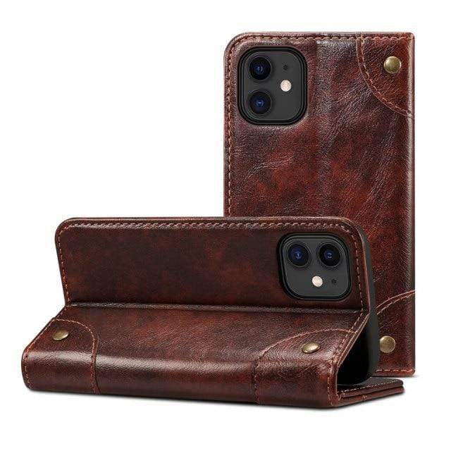 Flip Cover Plånboksfodral - Luxura - Äkta loader - iPhone 12