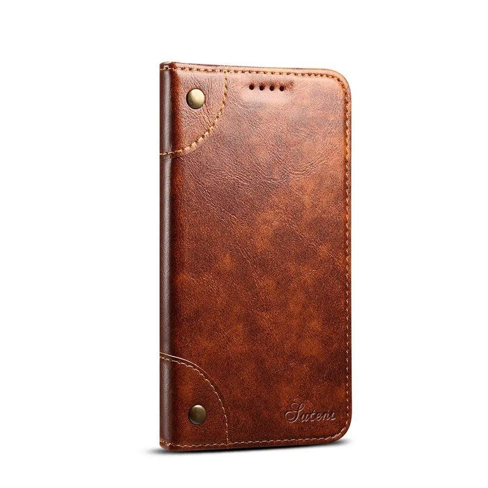 Flip Cover Plånboksfodral - Luxura - Äkta loader - iPhone 12