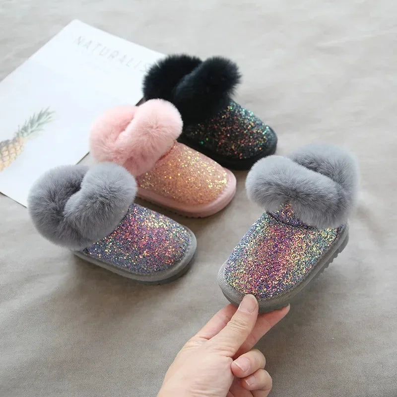 Mini Fashion™ - Varmt och snyggt - Glitter Vinterskor för barn