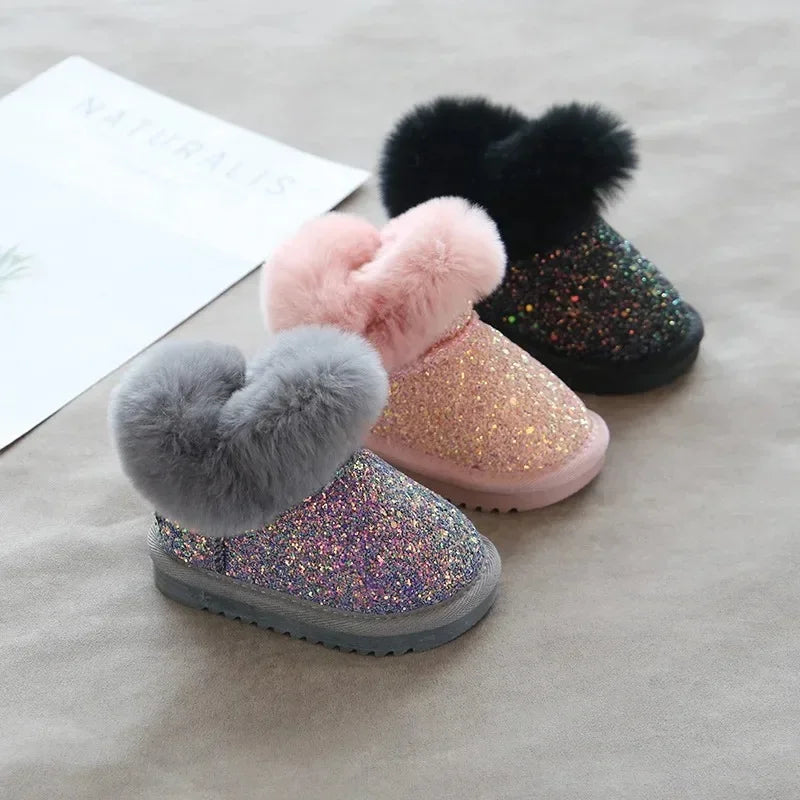 Mini Fashion™ - Varmt och snyggt - Glitter Vinterskor för barn