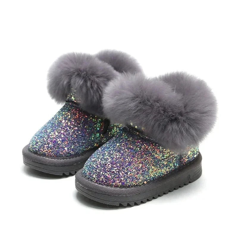 Mini Fashion™ - Varmt och snyggt - Glitter Vinterskor för barn