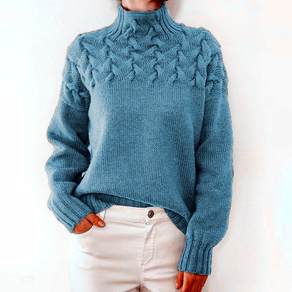 Turtleneck Dam, Stickad Turtleneck | Snygg - Bekväm - Perfekt för kalla dagar