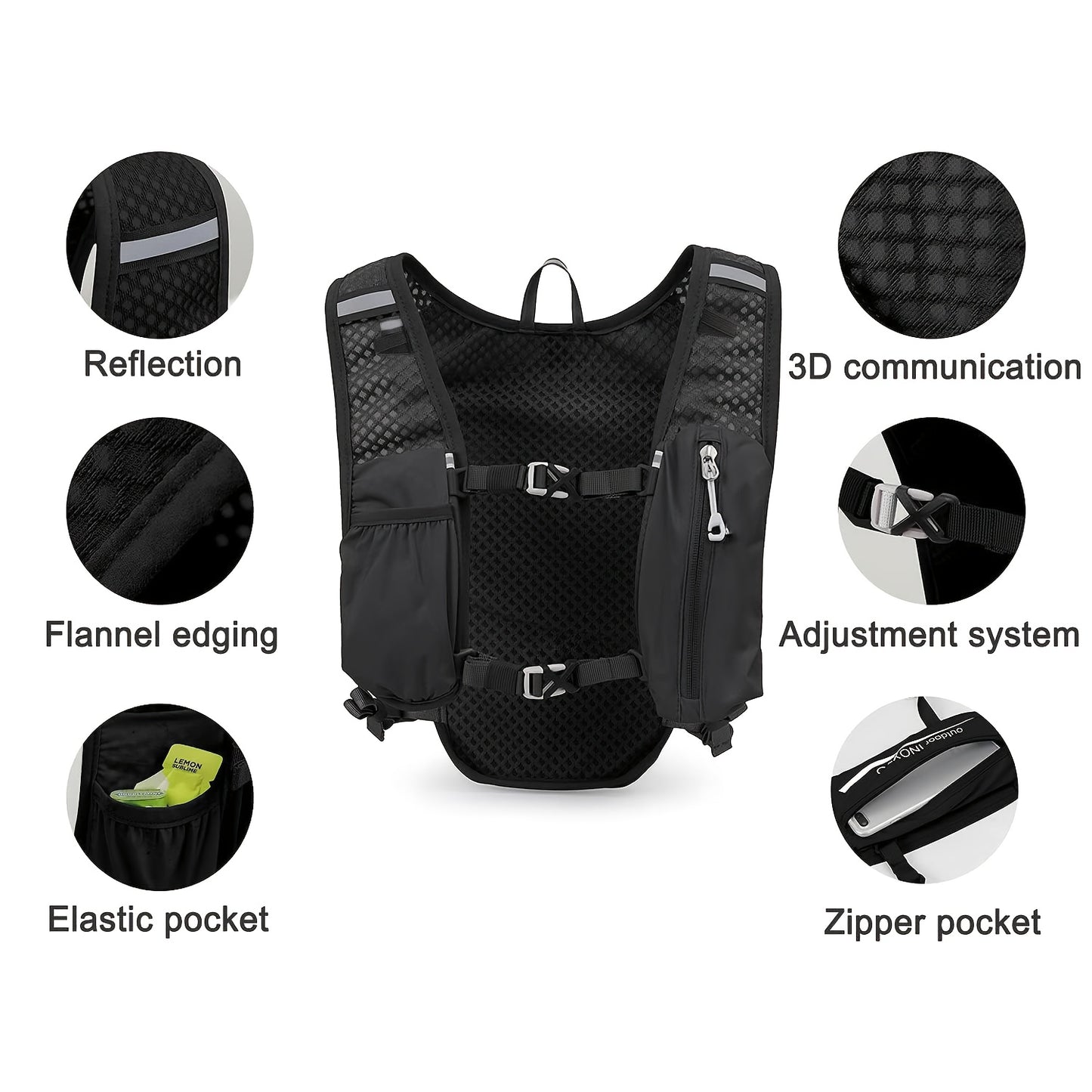 5L Lightweight Quick-Dry Outdoor Sports Backpack with Multiple Pockets for Hiking, Running, And Cycling