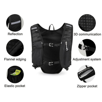 5L Lightweight Quick-Dry Outdoor Sports Backpack with Multiple Pockets for Hiking, Running, And Cycling