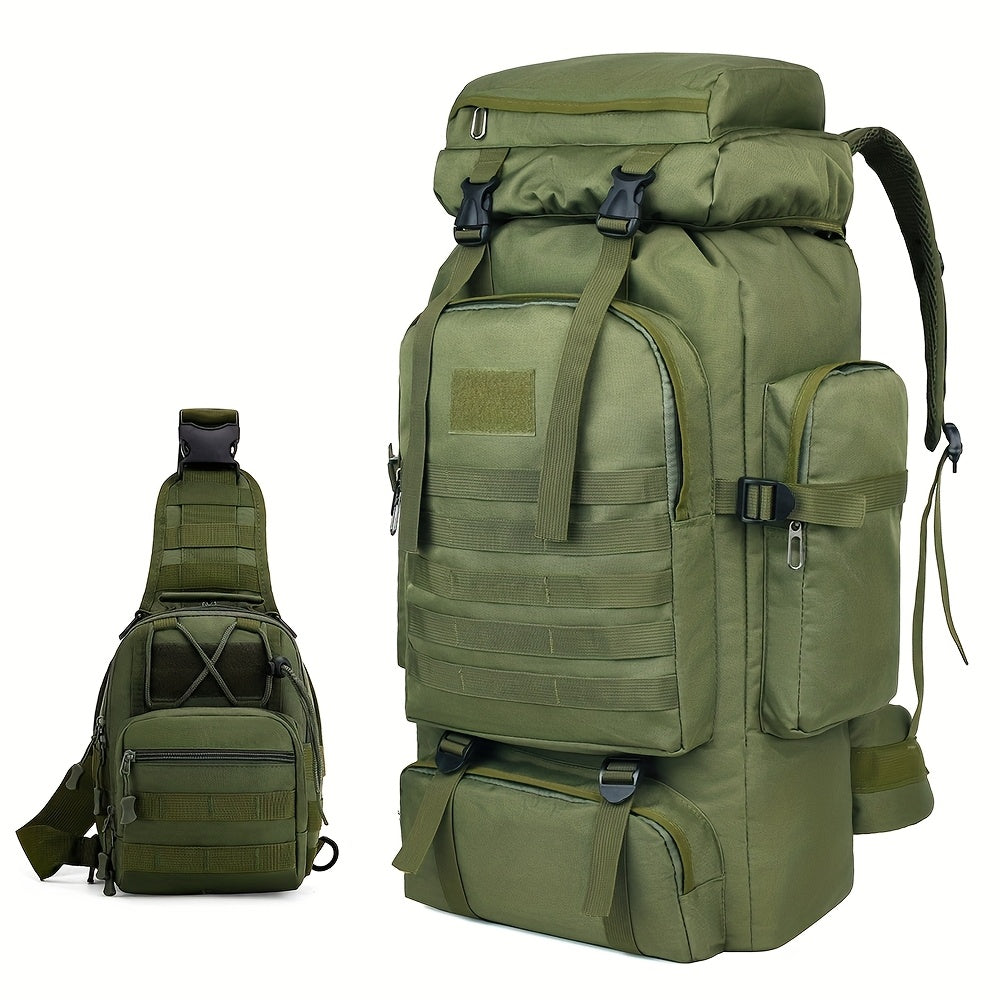 A Two-Part Ensemble, a Backpack for Hiking And Mountaineering