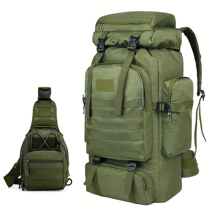 A Two-Part Ensemble, a Backpack for Hiking And Mountaineering