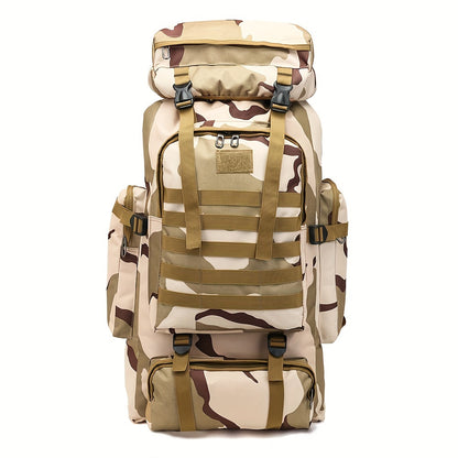 Tactical Backpack, Large Capacity Outdoor Hiking Bag with Adjustable Shoulder Straps, Camouflage Travel Shoulder Bag Men's Outdoor Training Backpack Multifunctional Backpack, Leisure Travel Hiking Backpack, Suitable for Fishing Mountaineering Camping