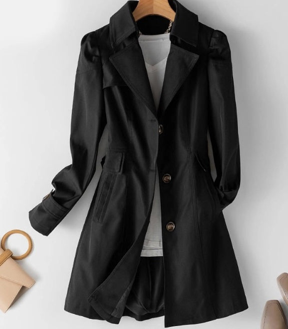 Kort trenchcoat dam | Lätt vår- och sommarjacka med klassiska knappar och fickor | Storlekar S–5XL | Luftig, stilren design