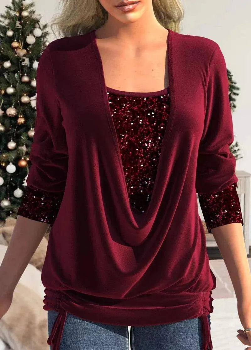 Comfortabele Damesblouse met Glitteraccenten - Visconte