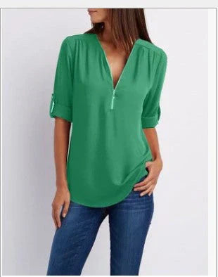 Casual Dames Blouse met Rits - Visconte