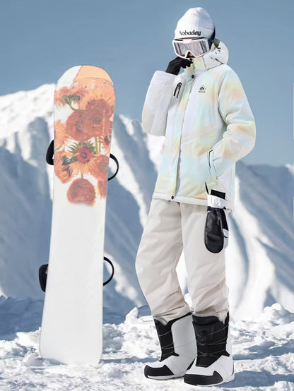 Polyester skid- eller snowboarddräkt dam 491 | Vattentät kostym med fodrad jacka - perfekt för höst och vinter - viktigt