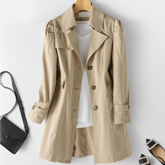 Kort trenchcoat dam | Lätt vår- och sommarjacka med klassiska knappar och fickor | Storlekar S–5XL | Luftig, stilren design