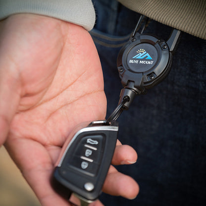 Four-color Outdoor Tactical Pull-tab Retractable Buckle Steel Wire Rope Multi-functional Keychain Camping High-resilience Anti-loss Rope Quick-release Buckle