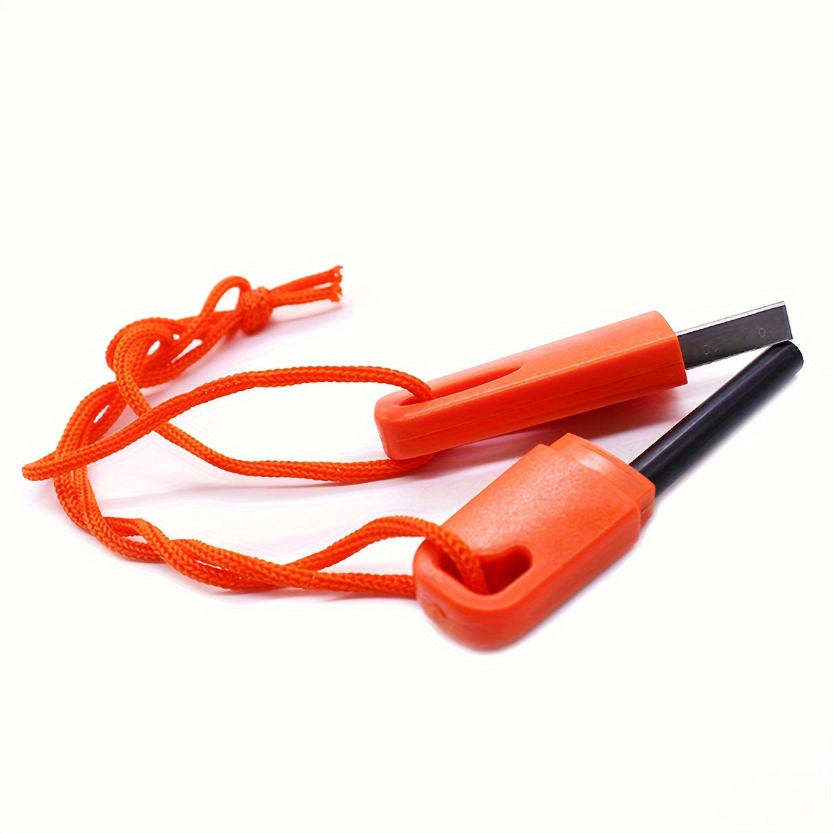 Durable Magnesium Flint Fire Starter with Serrated Scraper - Essential Outdoor Survival Tool, ABS Material, Perfect for Camping & Hiking