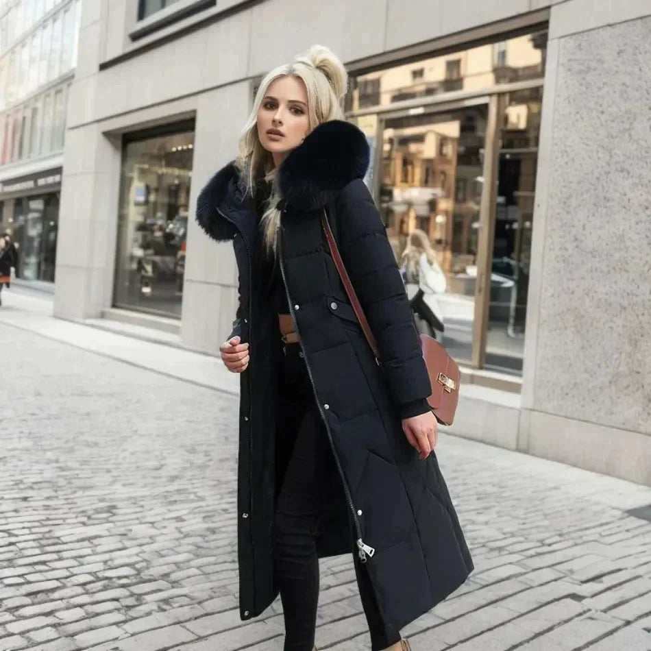 Trendig päls trenchcoat | Vit - Chic och varm