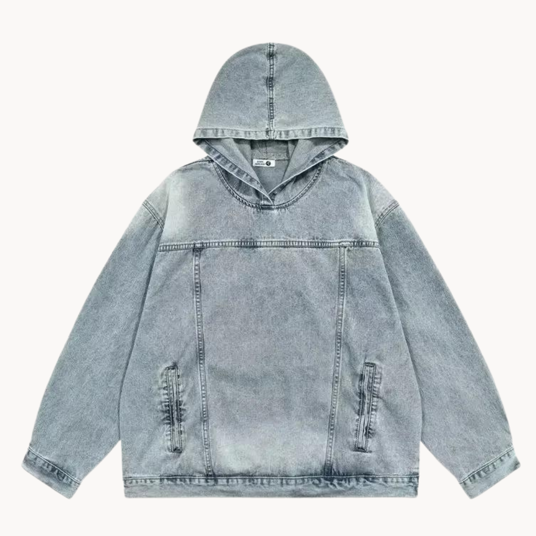 Urban Denim Hoodie Herr i vintagestil - Snygga vardagskläder för män