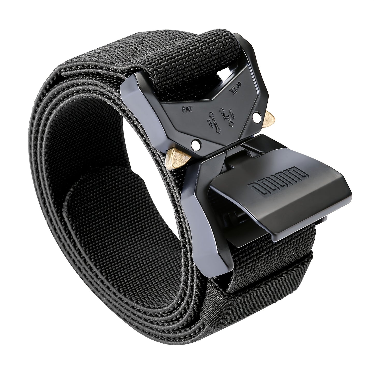 Quick Release Tactical Belt, Men's Working Belt Gun Belt Stretch Nylon Web Outdoor Training Belt for Hiking Hunting Sports