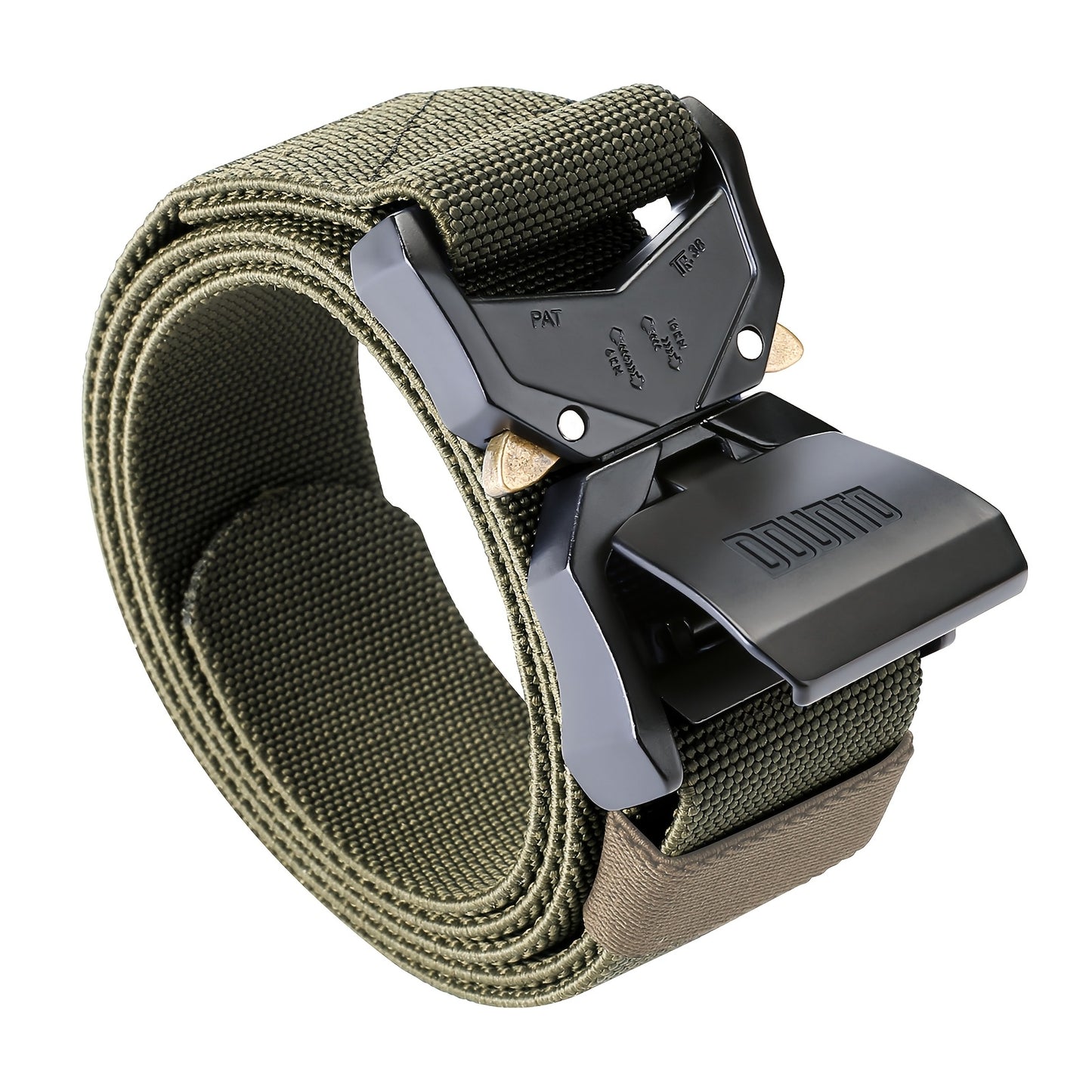 Quick Release Tactical Belt, Men's Working Belt Gun Belt Stretch Nylon Web Outdoor Training Belt for Hiking Hunting Sports