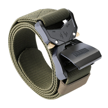 Quick Release Tactical Belt, Men's Working Belt Gun Belt Stretch Nylon Web Outdoor Training Belt for Hiking Hunting Sports