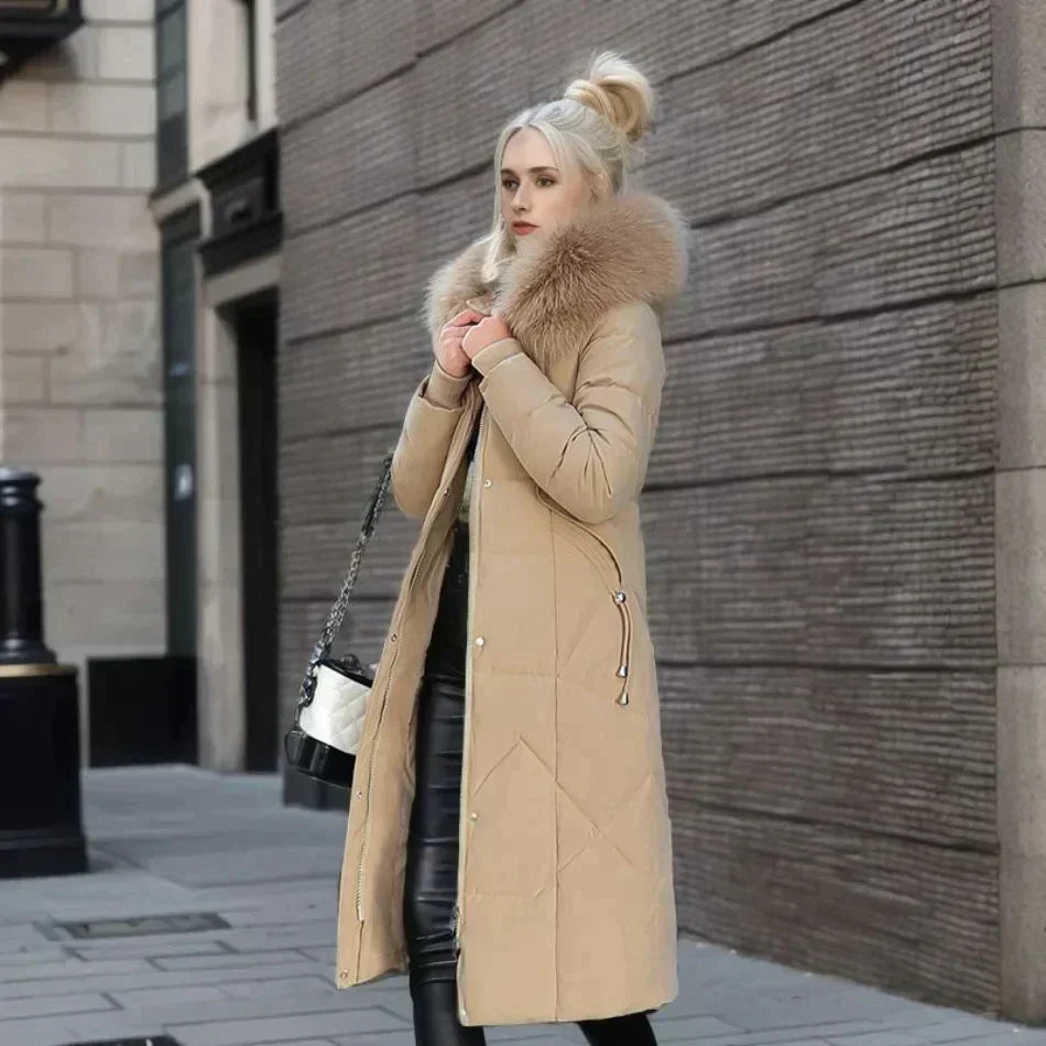 Trendig päls trenchcoat | Vit - Chic och varm