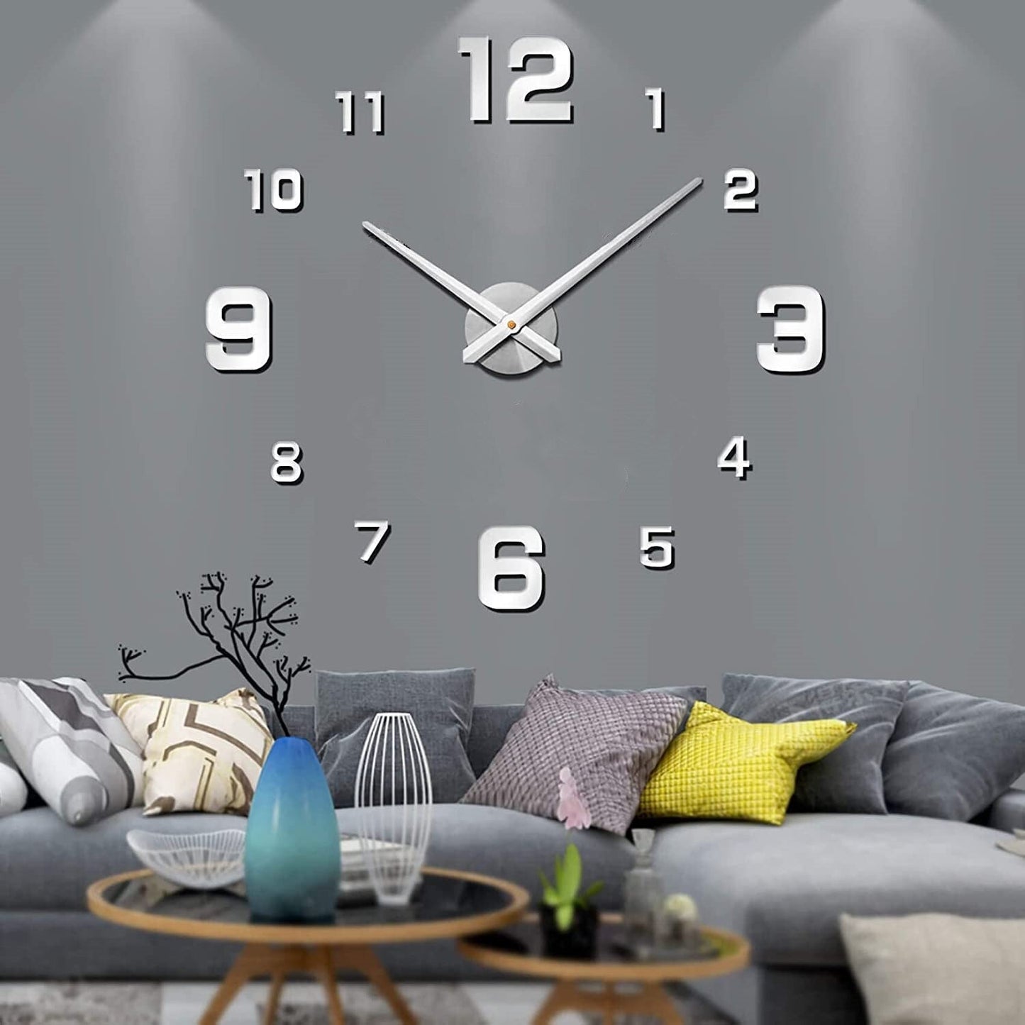 CreativaTime modern väggklocka | Unik design i svart, vit eller guld | Tyst kvartsrörelse | 30, 40, 50 cm | Plast och metall