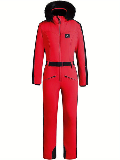 Vattentät Skid- eller Snowboarddräkt Jumpsuit Dam 439 | Jumpsuit med varmt foder &amp; bältesdetalj - Essential- Nikcky