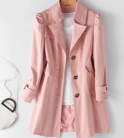 Kort trenchcoat dam | Lätt vår- och sommarjacka med klassiska knappar och fickor | Storlekar S–5XL | Luftig, stilren design