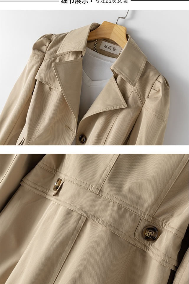 Kort trenchcoat dam | Lätt vår- och sommarjacka med klassiska knappar och fickor | Storlekar S–5XL | Luftig, stilren design