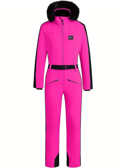 Vattentät Skid- eller Snowboarddräkt Jumpsuit Dam 439 | Jumpsuit med varmt foder &amp; bältesdetalj - Essential- Nikcky