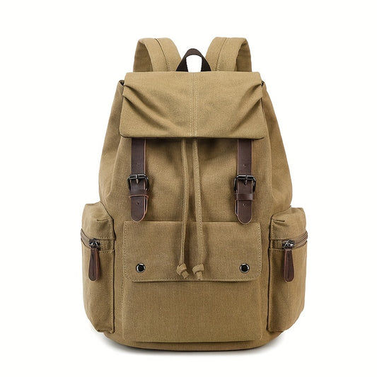 Canvas Backpack Computer Bag Vintage British Style Trendy Canvas Backpack Durable Wear-Resistant Casual Bag