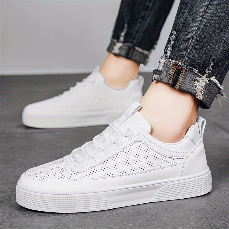 Läder Low Top Sneakers Herr 132 | Casual Low Shoes - Halkfria och andas för utomhusaktiviteter - Viktigt