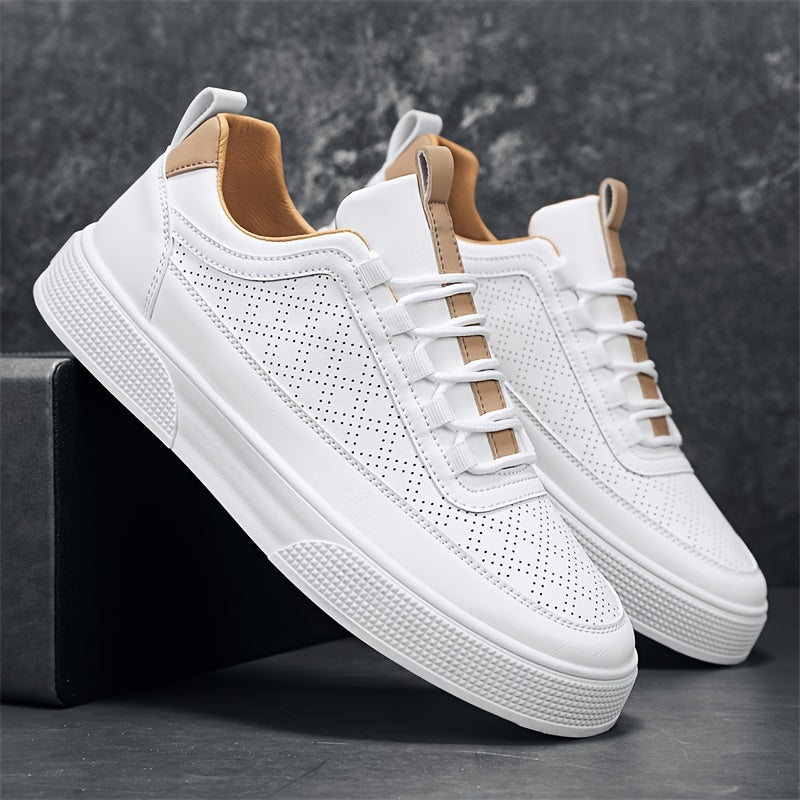 Läder Low Top Sneakers Herr 132 | Casual Low Shoes - Halkfria och andas för utomhusaktiviteter - Viktigt