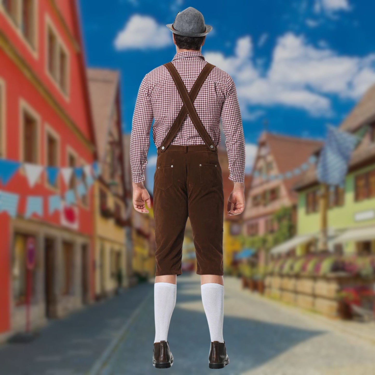 Hugo | Tredelt sæt Oktoberfest Lederhosen