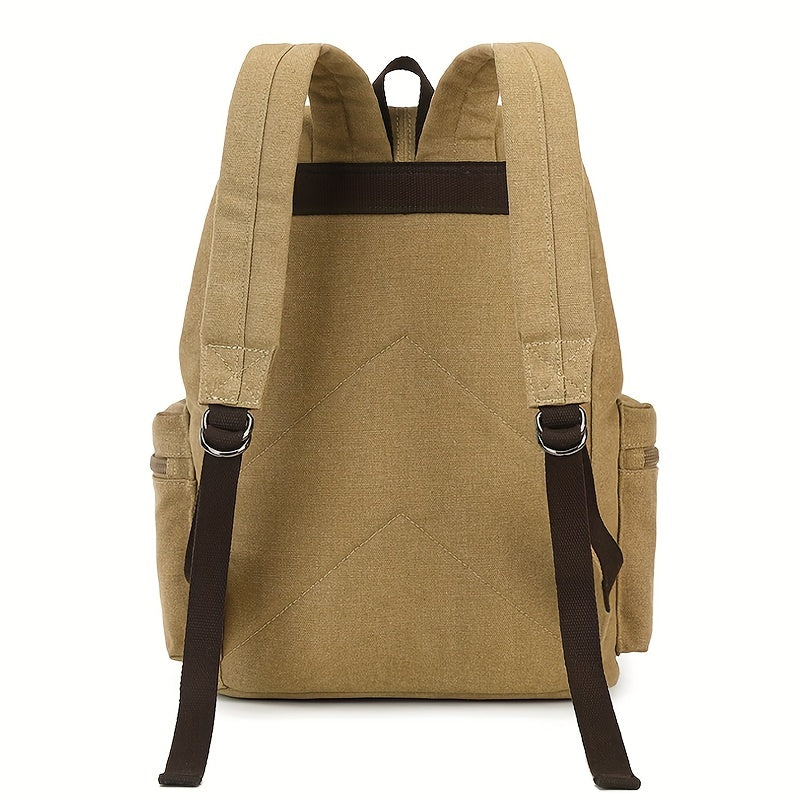 Canvas Backpack Computer Bag Vintage British Style Trendy Canvas Backpack Durable Wear-Resistant Casual Bag