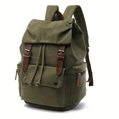 Canvas Backpack Computer Bag Vintage British Style Trendy Canvas Backpack Durable Wear-Resistant Casual Bag