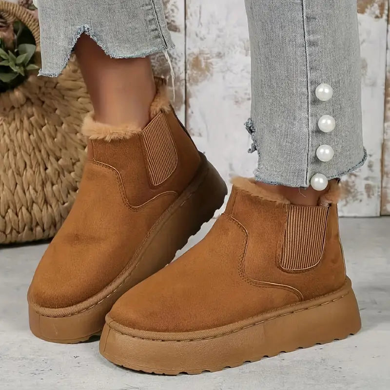 Casual Slip-On Boots | Beige - Enkelt och bekvämt - Perfekt för dagligt bruk