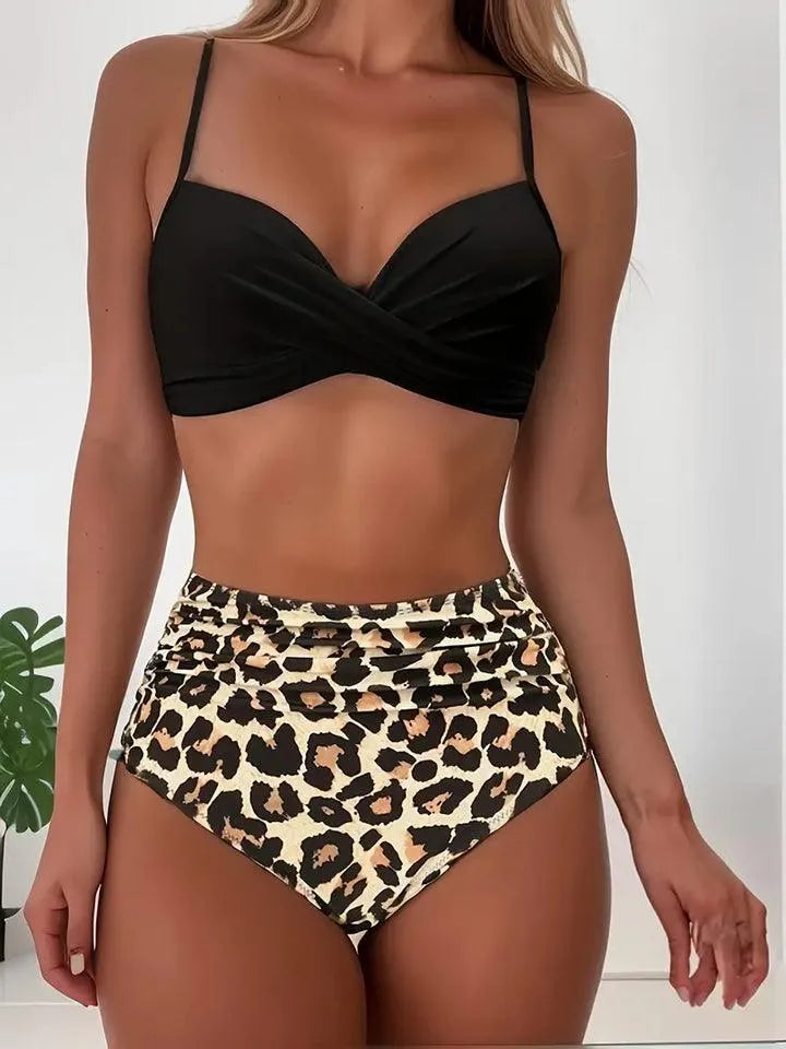 Pom - Tweedelige bikiniset met tropische print en V-hals - Visconte