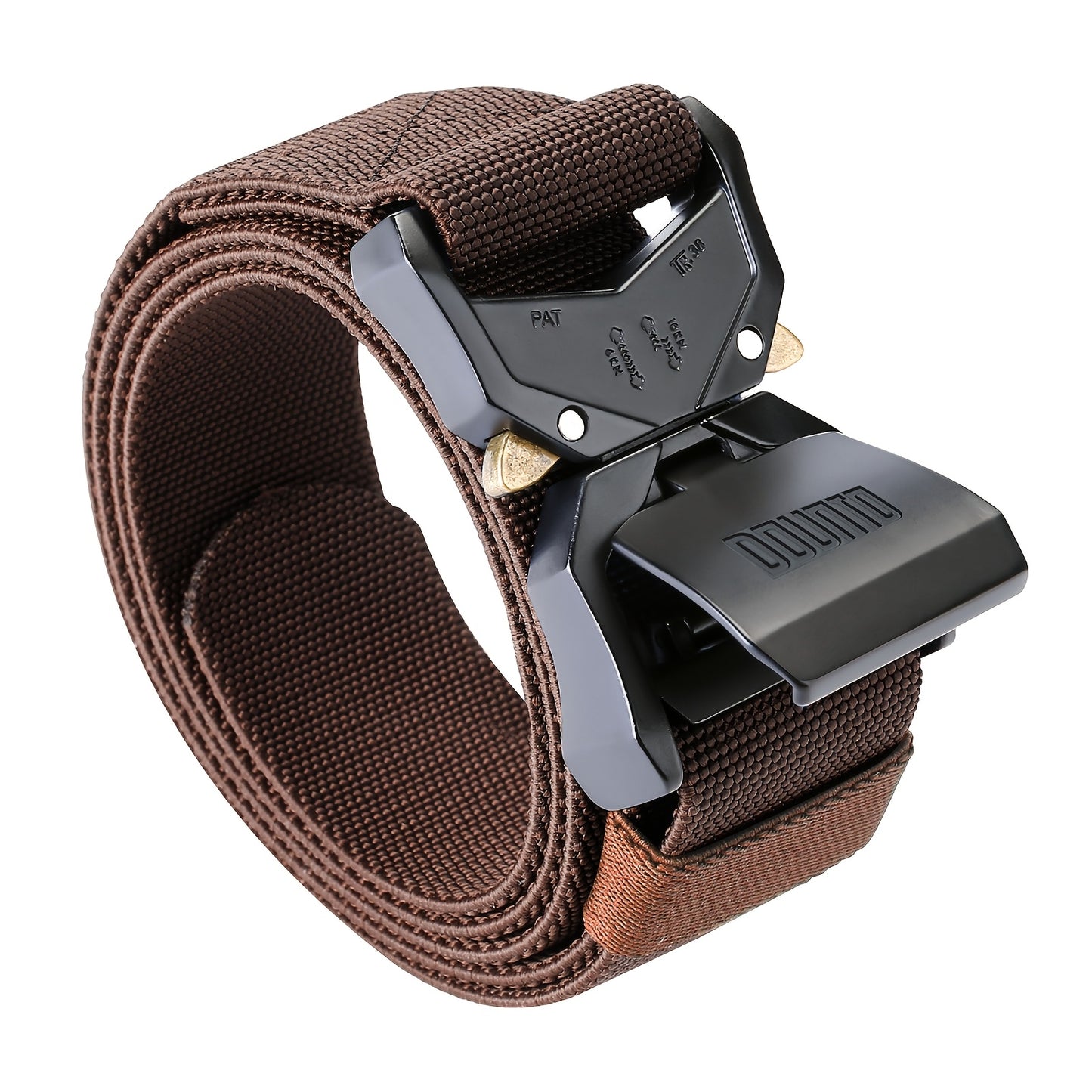 Quick Release Tactical Belt, Men's Working Belt Gun Belt Stretch Nylon Web Outdoor Training Belt for Hiking Hunting Sports