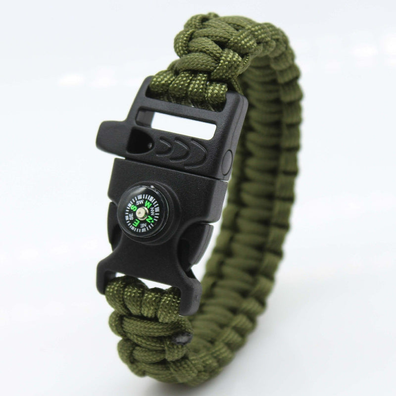 Durable Men's Bracelet - Nylon Strap with Compass and Whistle, Outdoor Survival Emergency Accessory, Suitable for Hiking, Camping, Men's Fashion Accessory, Hiking Essential, Durable Nylon Strap, Retractable Whistle