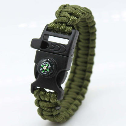 Durable Men's Bracelet - Nylon Strap with Compass and Whistle, Outdoor Survival Emergency Accessory, Suitable for Hiking, Camping, Men's Fashion Accessory, Hiking Essential, Durable Nylon Strap, Retractable Whistle