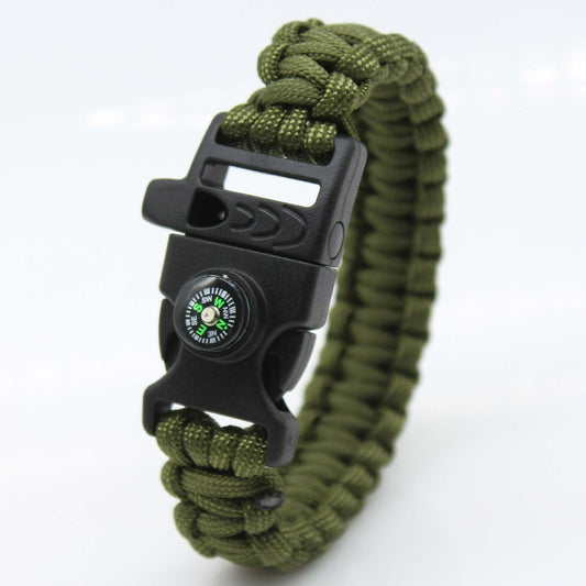 Durable Men's Bracelet - Nylon Strap with Compass and Whistle, Outdoor Survival Emergency Accessory, Suitable for Hiking, Camping, Men's Fashion Accessory, Hiking Essential, Durable Nylon Strap, Retractable Whistle