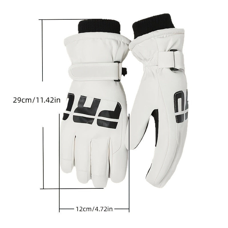 2pcs Per Set Men'S Skiing Gloves, Windproof, Warm, Anti-Slip Grip, Suitable for Snowboarding, Sledding, Ice Skating, Winter Outdoor Activities, Men'S Winter Clothing Additions, Men'S Snow Gear, Snow Equipment, Outdoor Winter Gloves