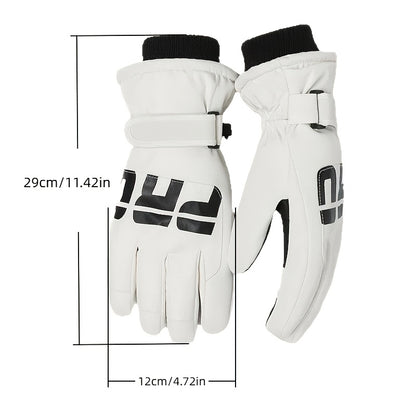 2pcs Per Set Men'S Skiing Gloves, Windproof, Warm, Anti-Slip Grip, Suitable for Snowboarding, Sledding, Ice Skating, Winter Outdoor Activities, Men'S Winter Clothing Additions, Men'S Snow Gear, Snow Equipment, Outdoor Winter Gloves