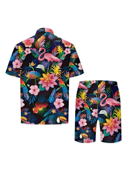 Henry -2-delige set met gebloemde flamingoprint - Visconte