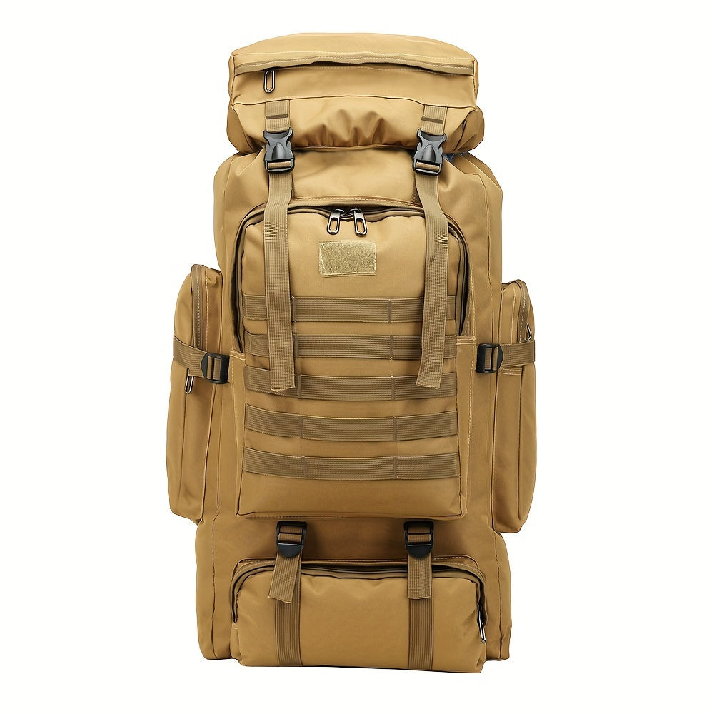 Tactical Backpack, Large Capacity Outdoor Hiking Bag with Adjustable Shoulder Straps, Camouflage Travel Shoulder Bag Men's Outdoor Training Backpack Multifunctional Backpack, Leisure Travel Hiking Backpack, Suitable for Fishing Mountaineering Camping