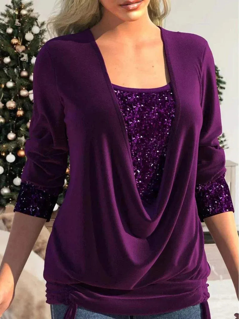 Comfortabele Damesblouse met Glitteraccenten - Visconte